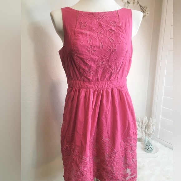 ANTHROPOLOGIE MOULINETTE SOEURS RHODODENDRON FUSCHIA LACE WOMEN'S DRESS SIZE 12 - Picture 3 of 16